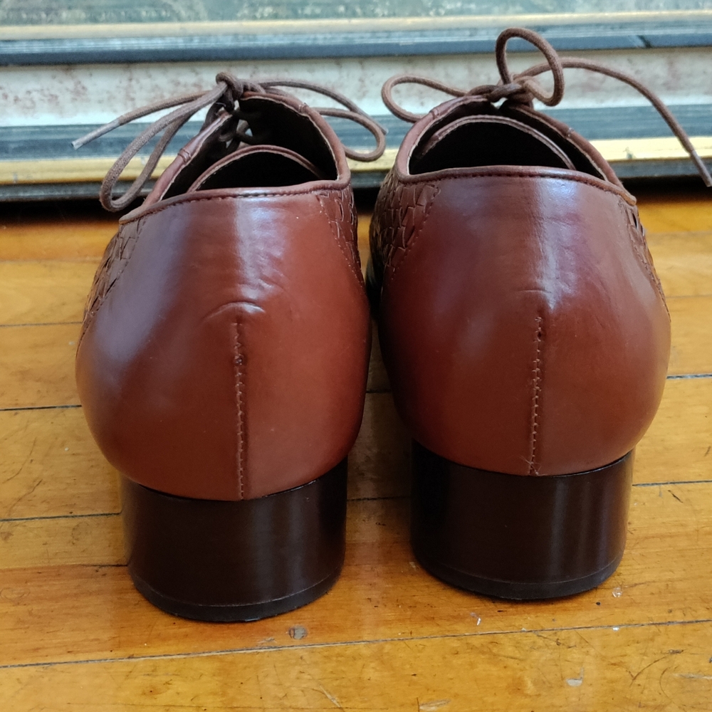 DREW Brown Woven Leather Flats - Picture 6 of 10